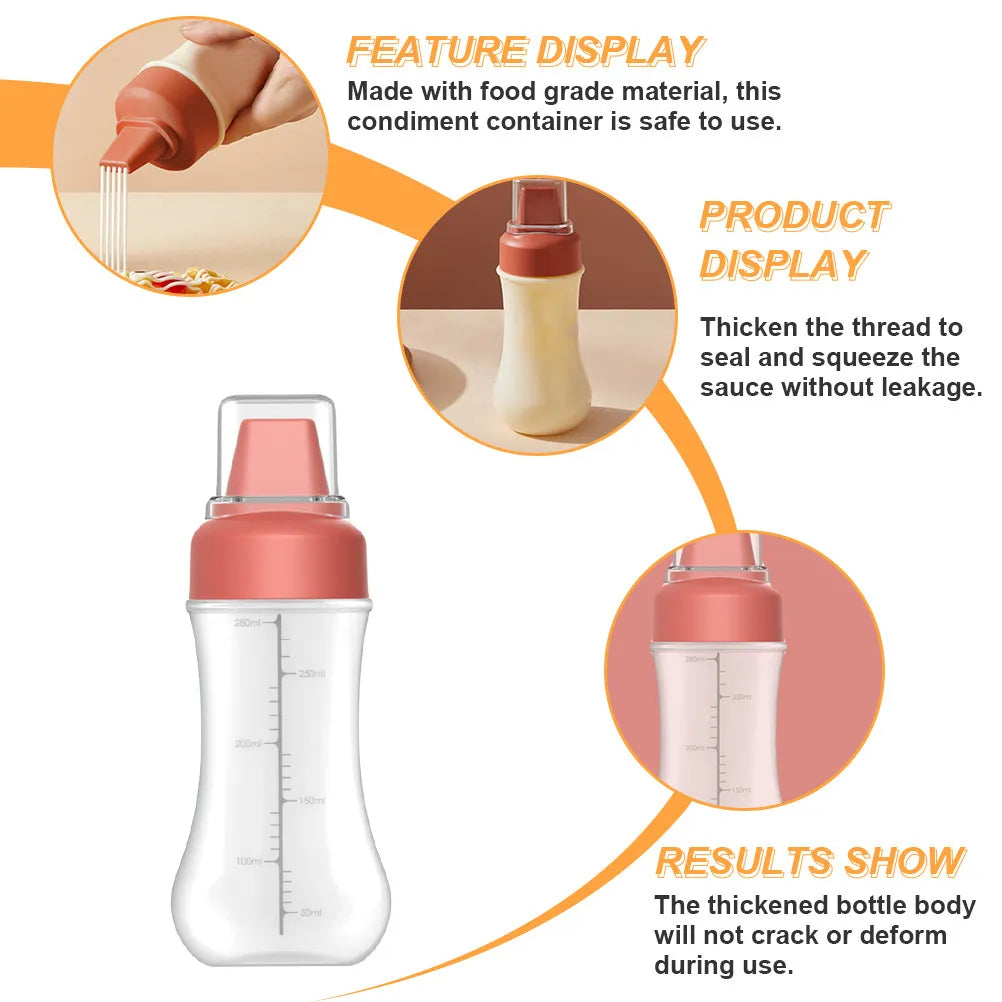 5-Hole Leakproof Squeeze Bottle – Food Grade Condiment Dispenser Condiment Squeeze Bottle SWANS
