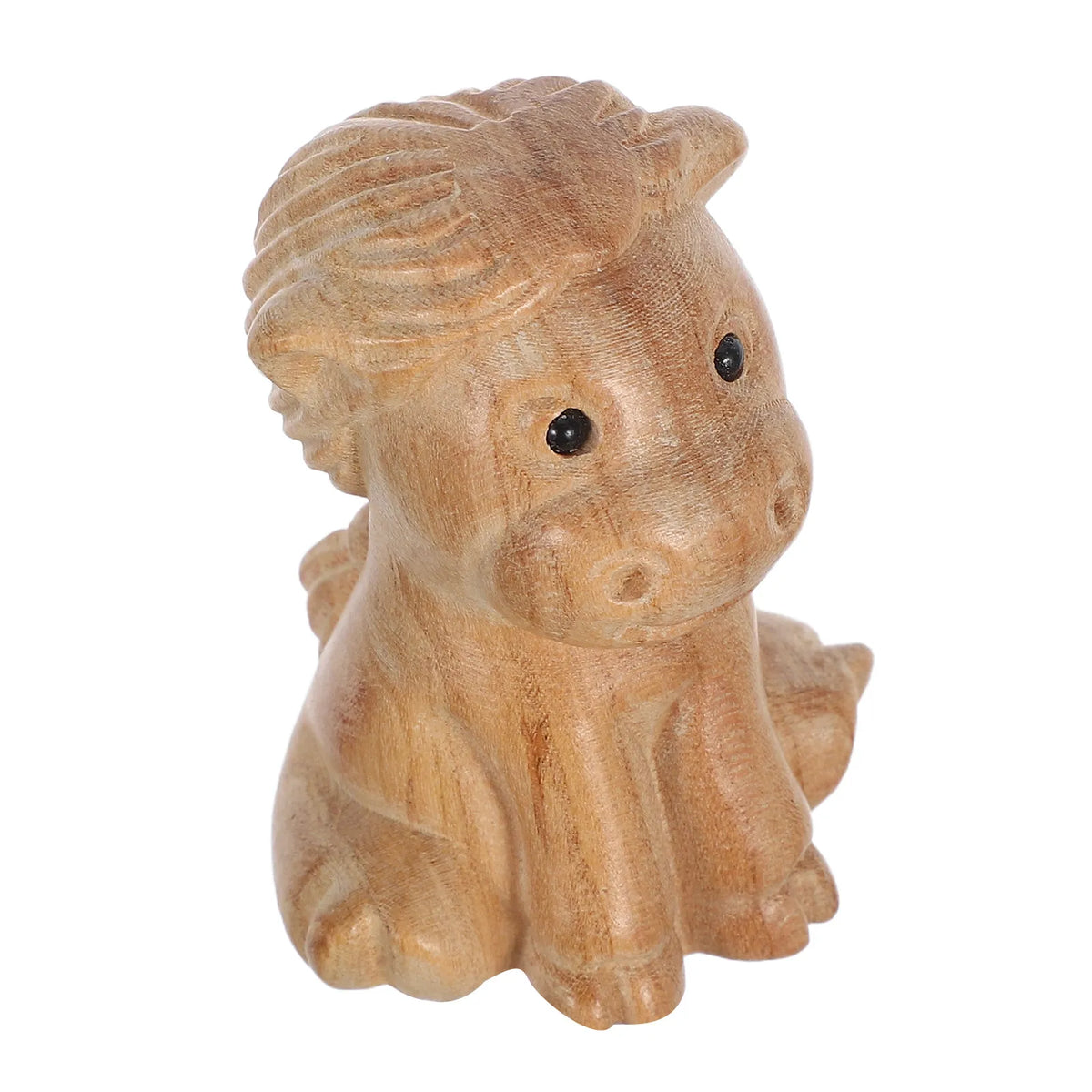 Handmade Wood Horse Sculpture – Feng Shui Zodiac Figurine Wood Zodiac Figurine SWANS