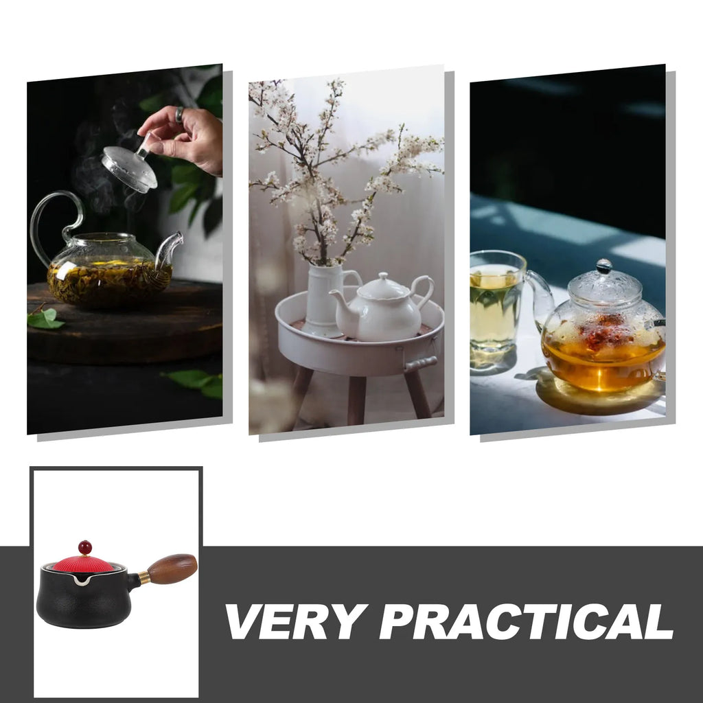 WINOMO Ceramic Side Handle Teapot for Loose Leaf Tea Ceramic Teapot SWANS