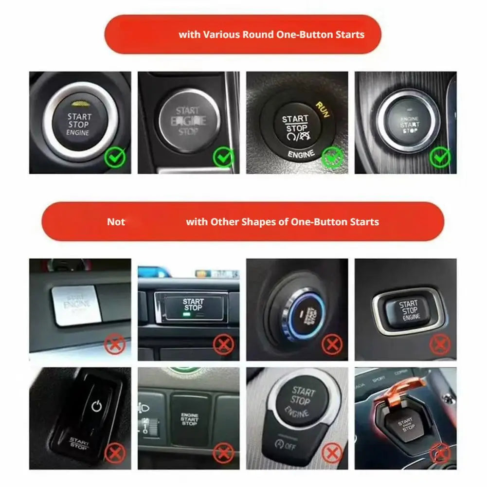 Aluminum Car Start Button Cover – Universal Push-Start Decor Car Button Cover SWANS