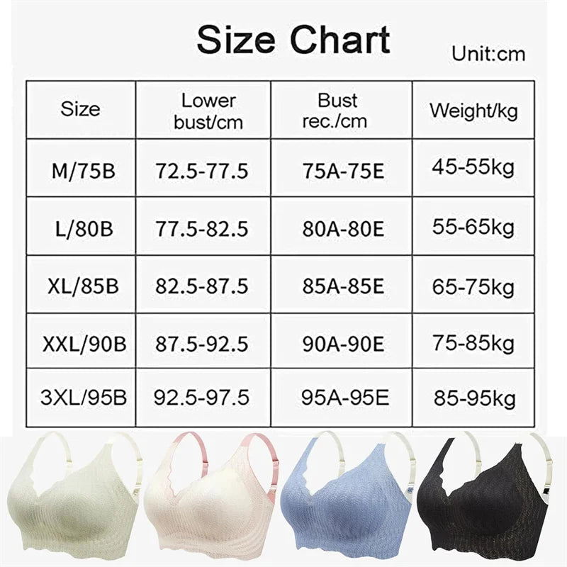 Women's Seamless Wire-Free Lace Shaping Bra – Soft & Breathable Seamless Wireless Bra SWANS