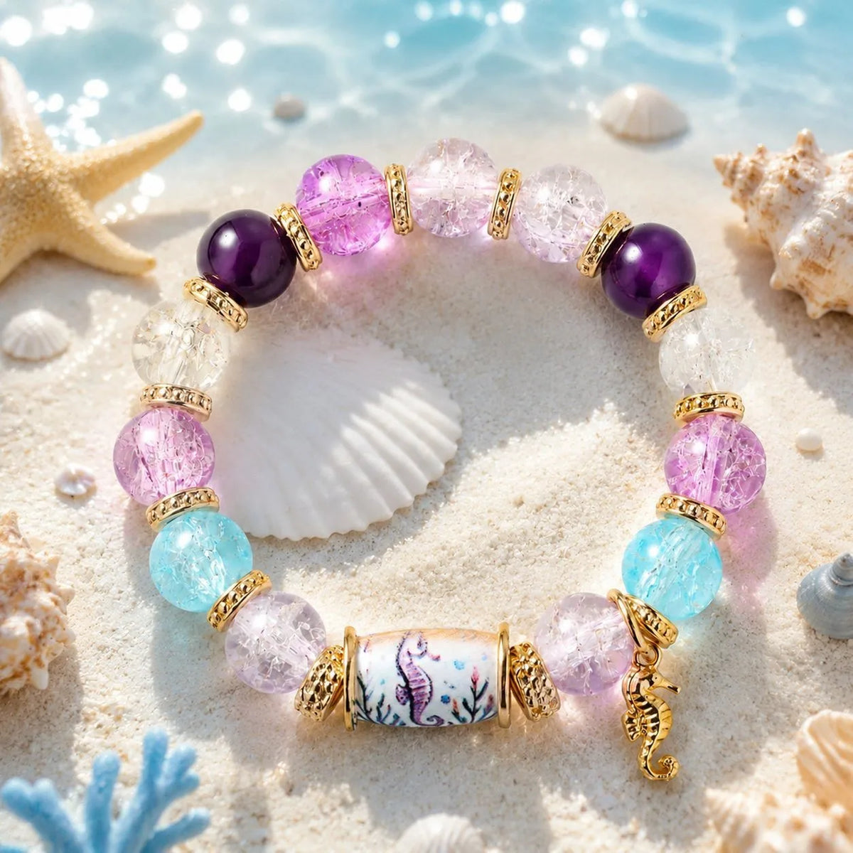 Ocean Animals Colorful Beaded Bracelet – Handcrafted Gift Beaded Bracelet SWANS 8