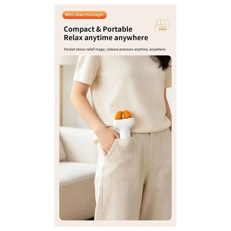 SWANS AA20 Mini Neck & Shoulder Massager | Dual Silicone Heads Handheld Massager SWANS