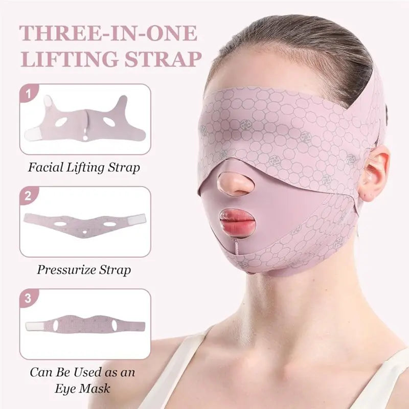 V-Shape Face Lifting Chin Belt & Forehead Strap Combo Set Face Lifting Strap SWANS