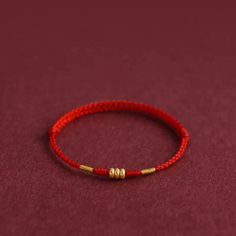 Red String Charm Bracelet – Adjustable Woven Bangle Gift Charm Bracelet SWANS Red
