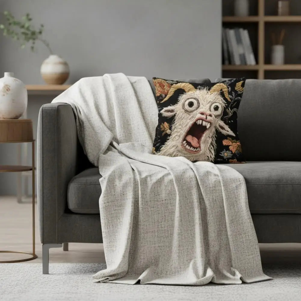 Screaming Goat Cushion Cover 18x18 Soft Plush Pillow 2-Pack Decorative Pillow Cover SWANS