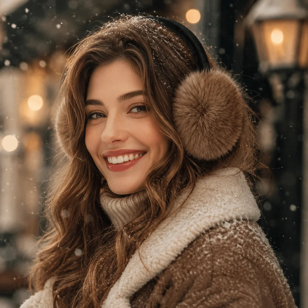 Faux Fur Foldable Winter Earmuffs – Unisex Plush Ear Warmer Winter Earmuffs SWANS