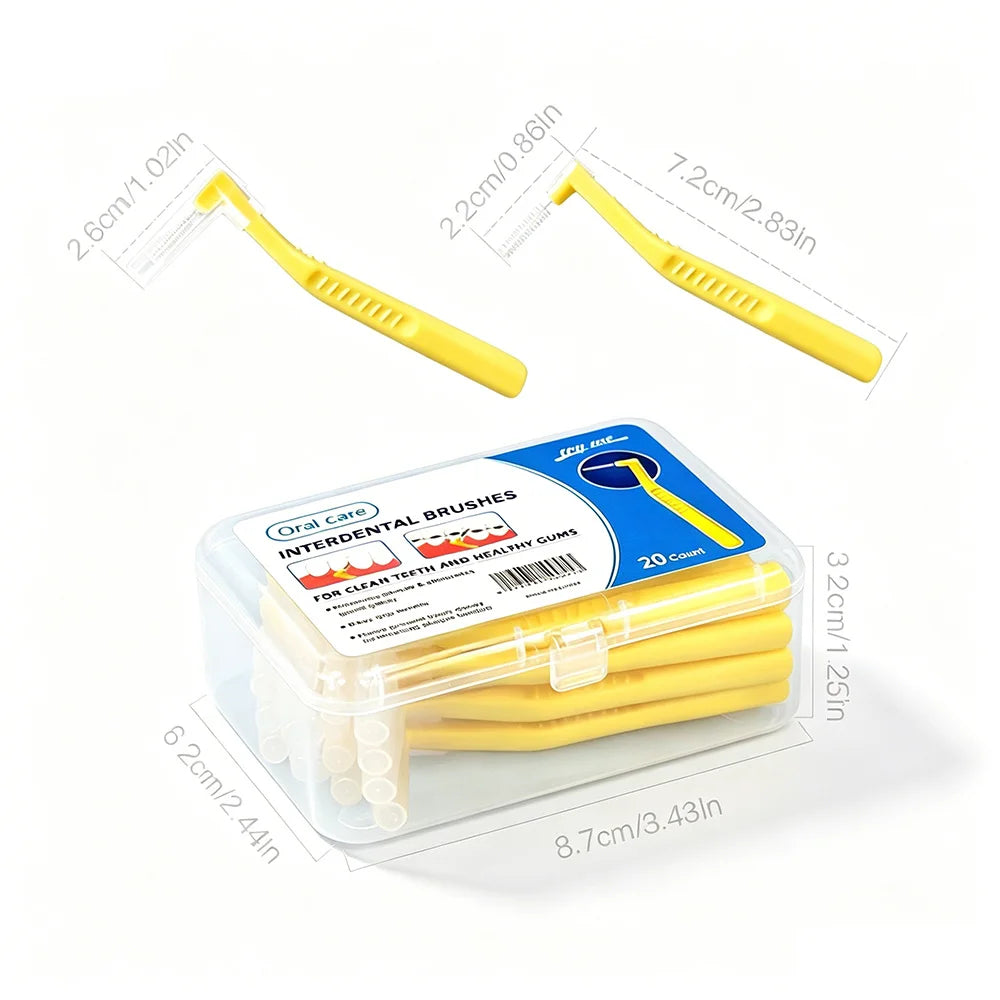 L-Shaped Interdental Brushes 20Pcs – Braces & Gap Cleaner Interdental Brush SWANS