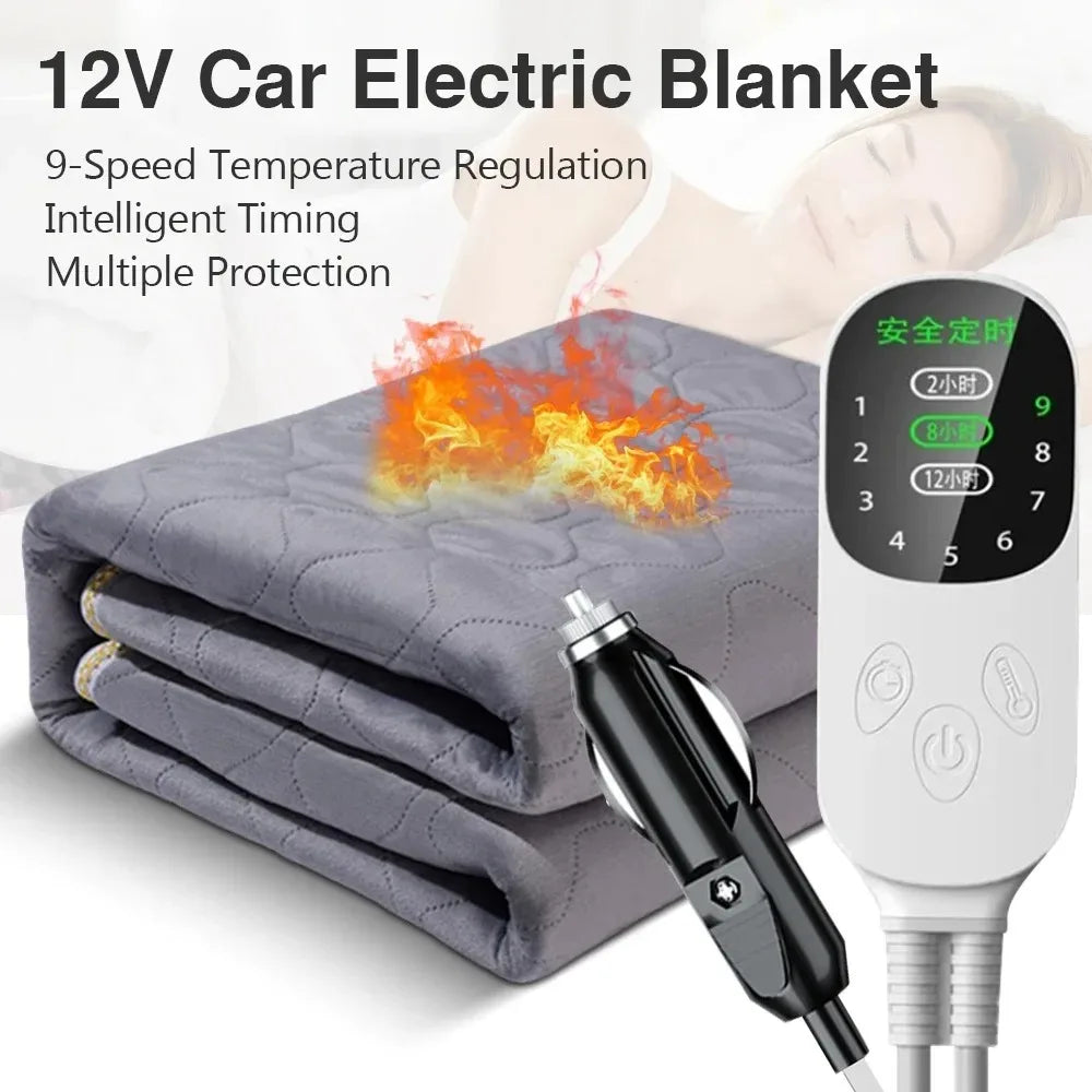 YTYIN 12V Electric Heated Blanket for Trucks & Camping 70×180cm Electric Heated Blanket SWANS