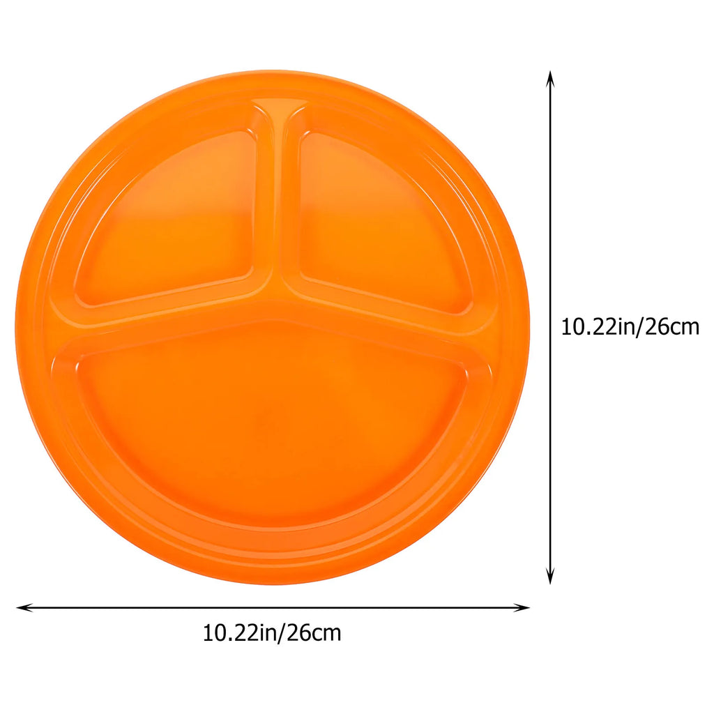 4-Pack Melamine Divided Plates 3-Compartment Sectioned Dinner Divided Dinner Plates SWANS