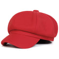 Solid Color Beret Hat – Unisex Autumn Winter Windproof Cap Beret Hat SWANS Red
