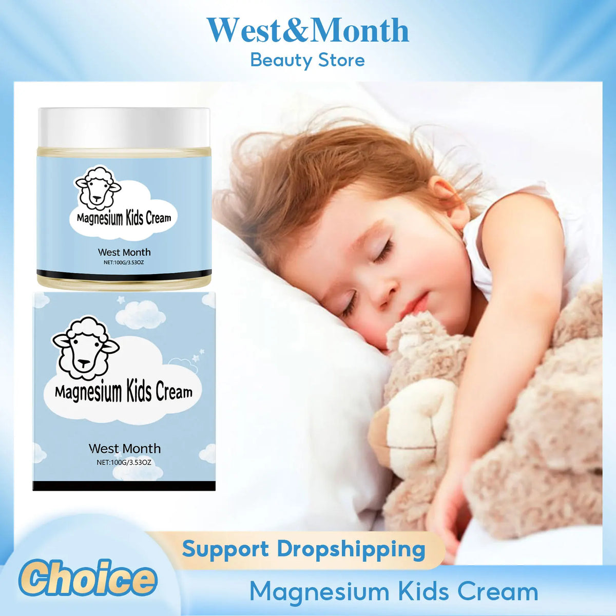 WEST MONTH Magnesium Body Lotion – Nourishing Kids & Adult Cream Magnesium Body Lotion SWANS