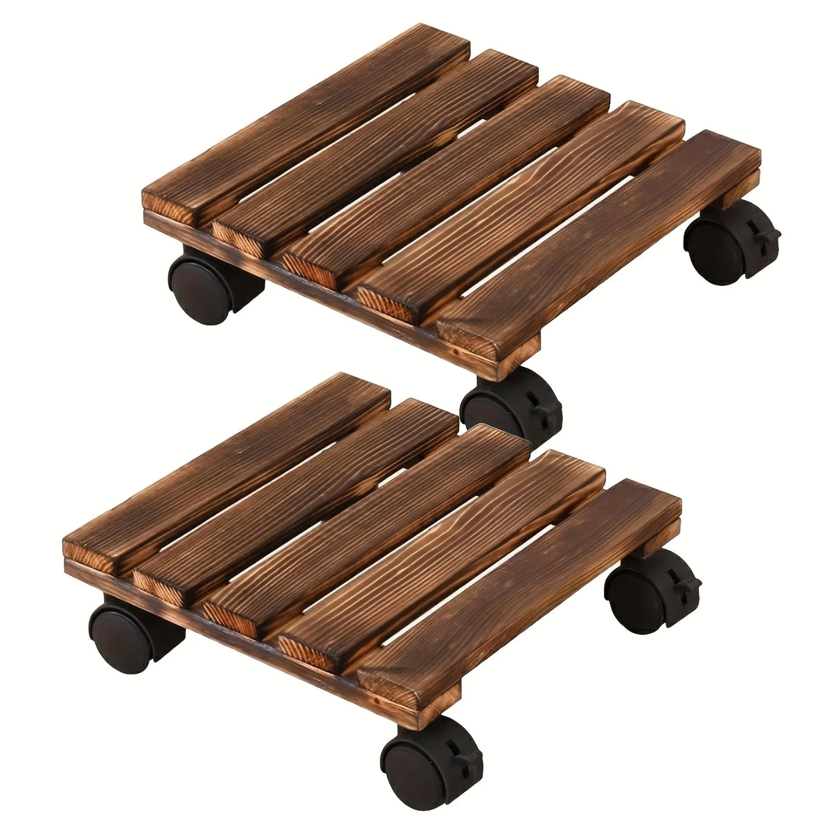 Mobile Plant Stand with Wheels – Rolling Flower Pot Tray Dolly Rolling Plant Stand SWANS