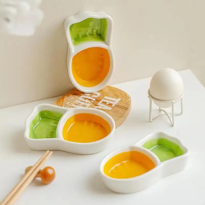 Carrot Shape Ceramic Sauce Dish – Mini Condiment Saucer Ceramic Sauce Dish SWANS