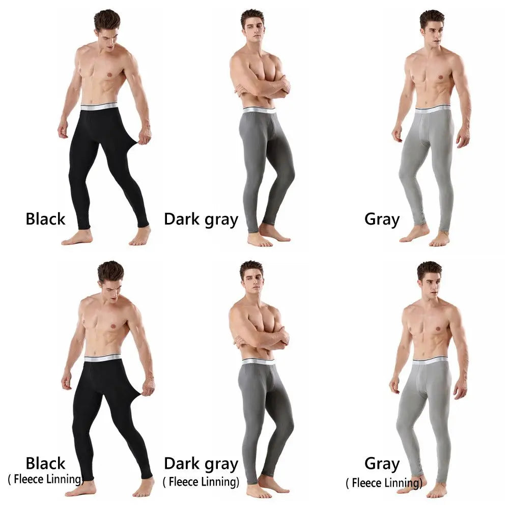 Men's Fleece Lined Thermal Long Johns Winter Base Layer Pants Thermal Long Johns SWANS