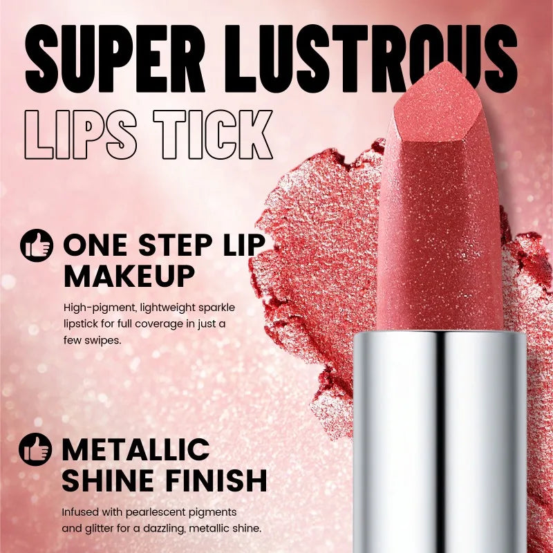 Diamond Frost Metallic Lipstick – Gold Shimmer Matte Lip Gloss Metallic Matte Lipstick SWANS