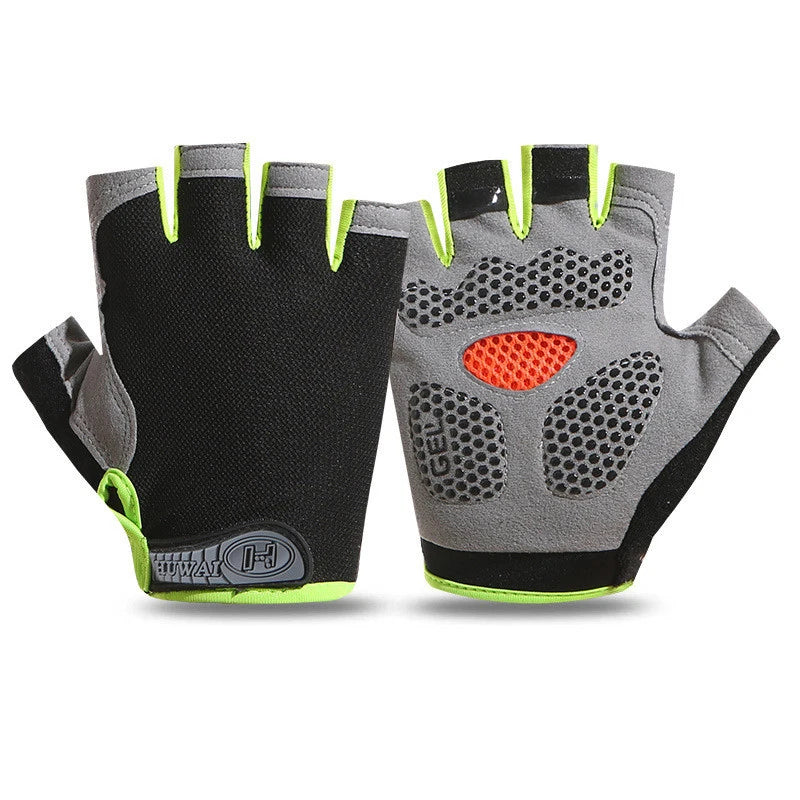 Half Finger Anti-Slip Cycling Gloves – Unisex Sports Gloves Sport Cycling Gloves SWANS Upgrade Green L