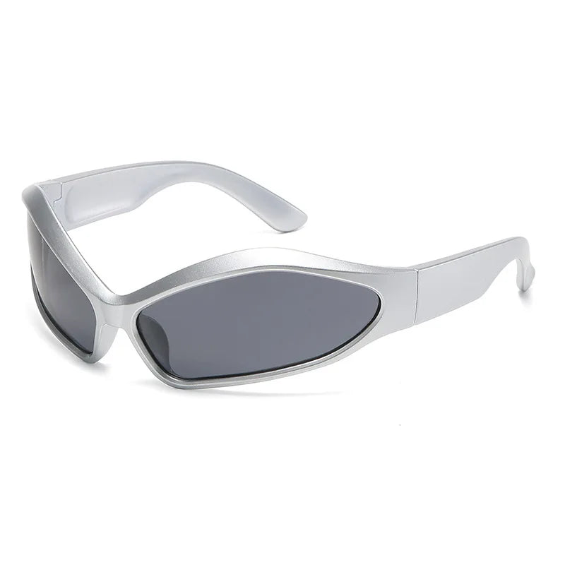 Y2K Punk Sport Goggle Sunglasses UV400 – Unisex Vintage Fashion Sunglasses SWANS Silver Black As the photo