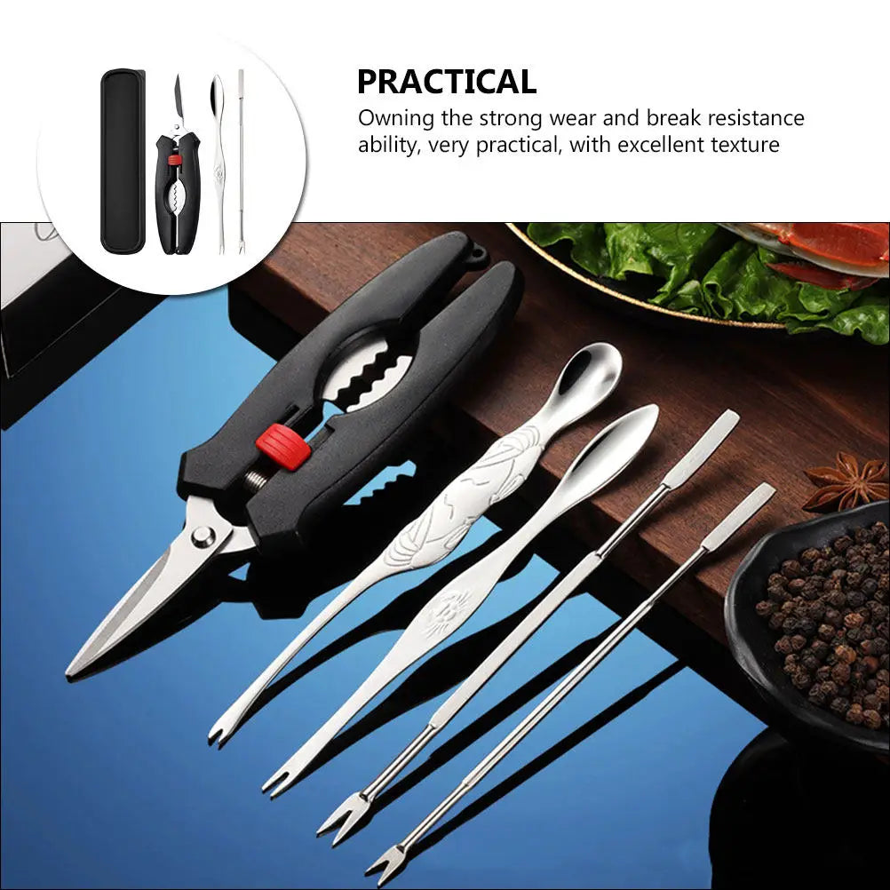 ROSENICE Crab Scissors & Seafood Tools Kit – 3-Piece Set Seafood Eating Tools SWANS