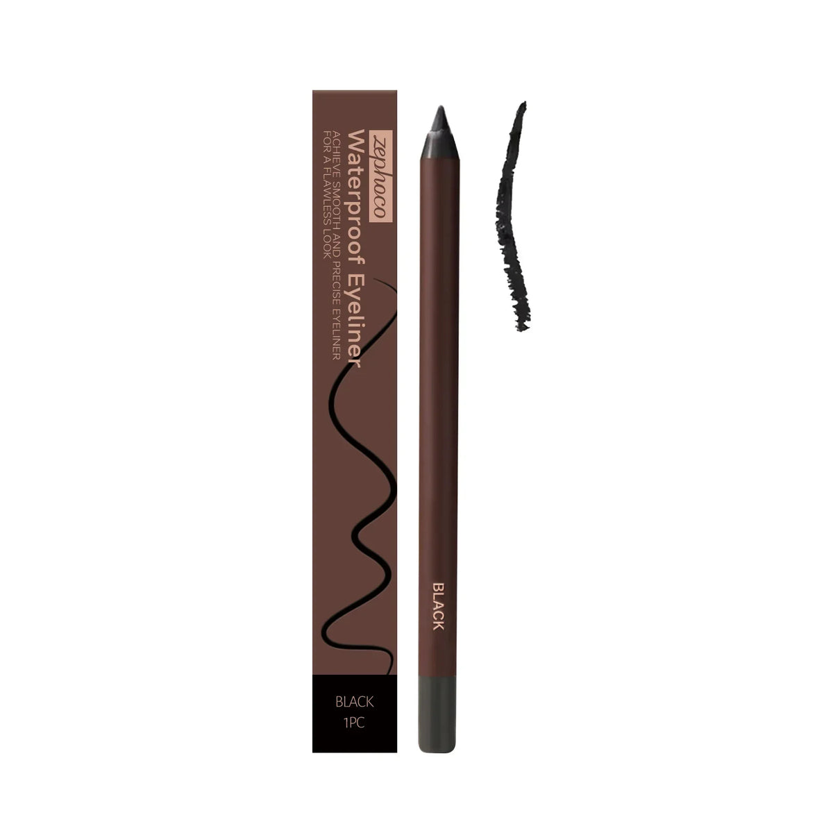 Zephoco 24H Waterproof Eyeliner Pencil – 7 Shades Matte Eyeliner Pencil SWANS 1PC Blk