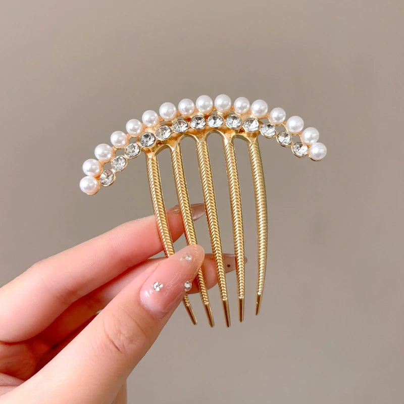 U-Shaped Floral Hair Comb Pin – Ancient Style Headpiece Hair Comb Pin SWANS Style W