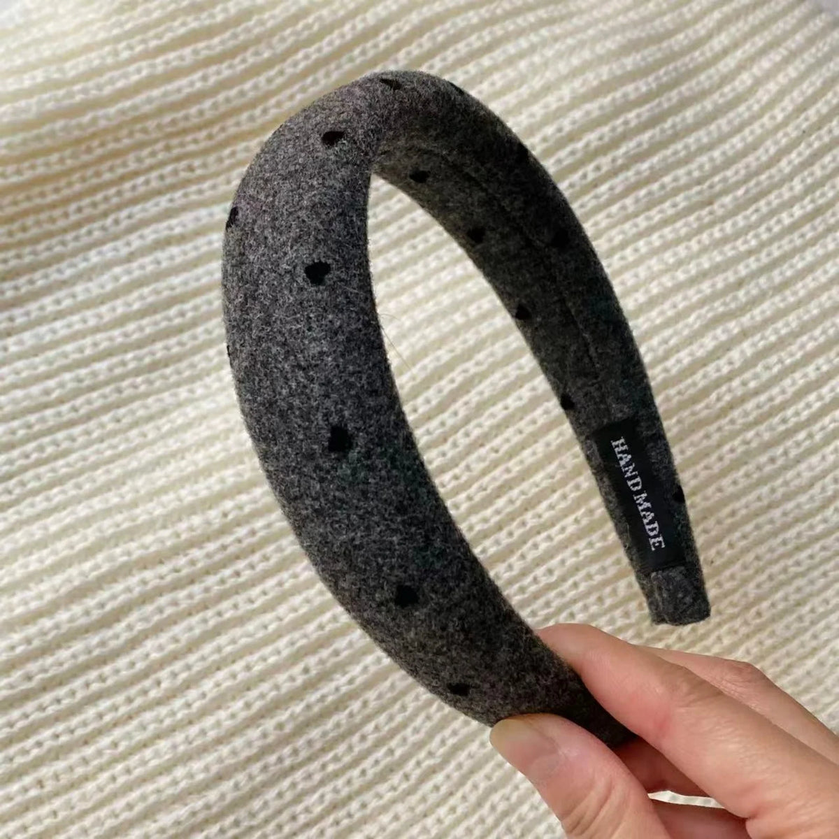 Women's Wide Woolen Headband – Soft Non-Slip Hair Band Woolen Hair Headband SWANS B