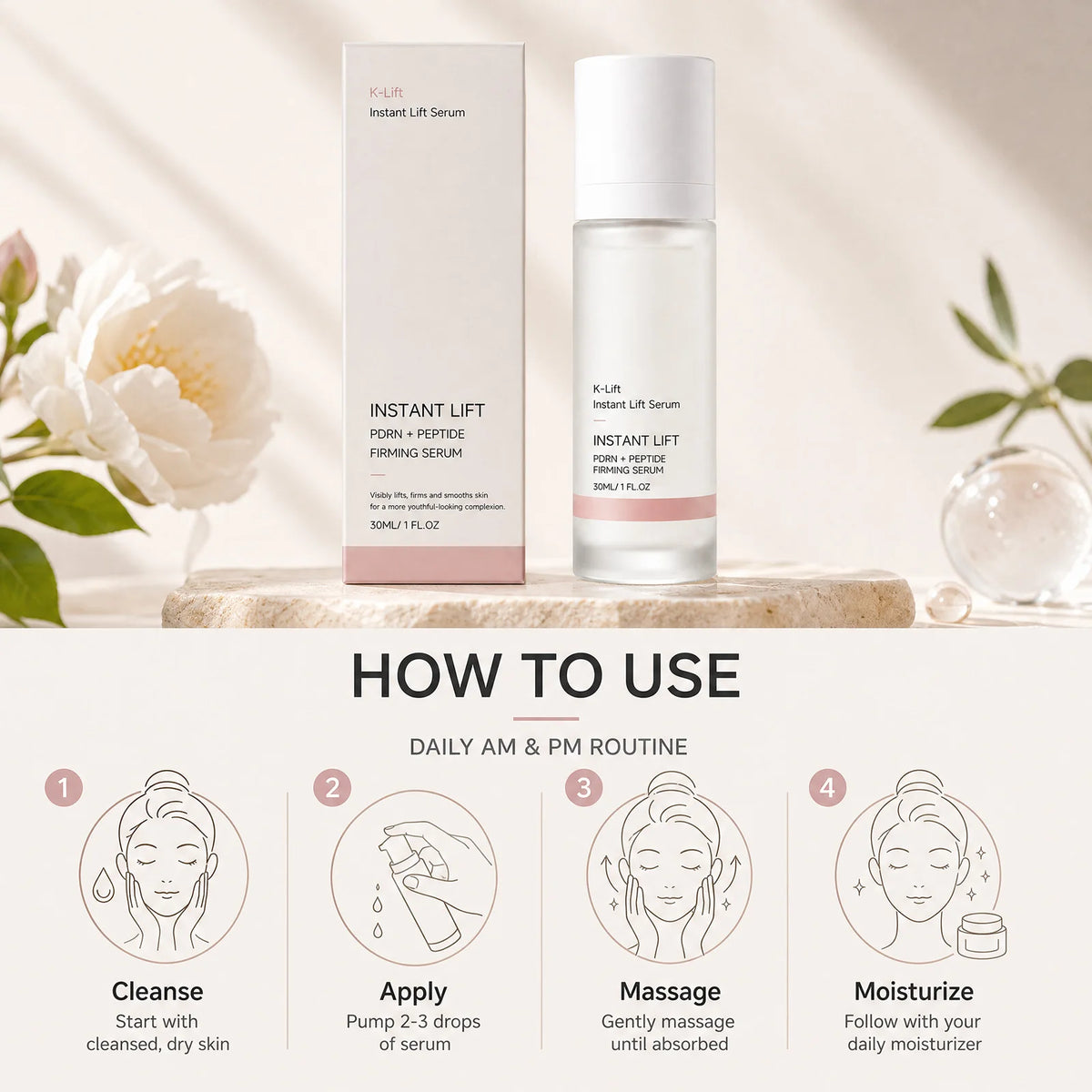 VIARELINE PDRN Peptide Face Serum – Firming & Brightening Face Serum SWANS