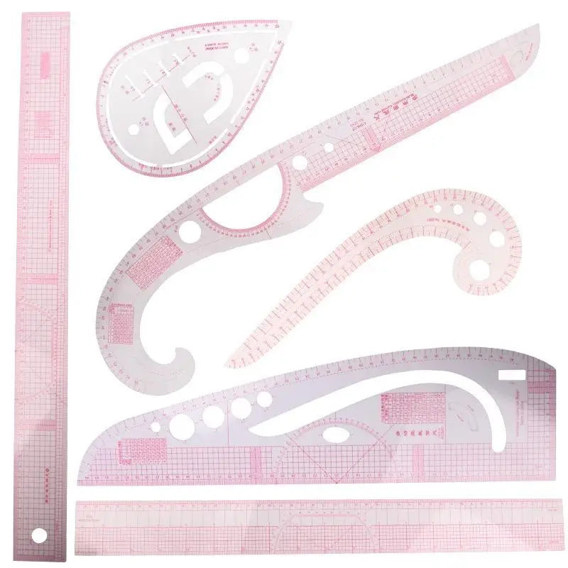 Tailor Measuring Ruler Kit 4/5/6/9Pcs – Sewing Quilting Tools Sewing Ruler Set SWANS 6Pcs