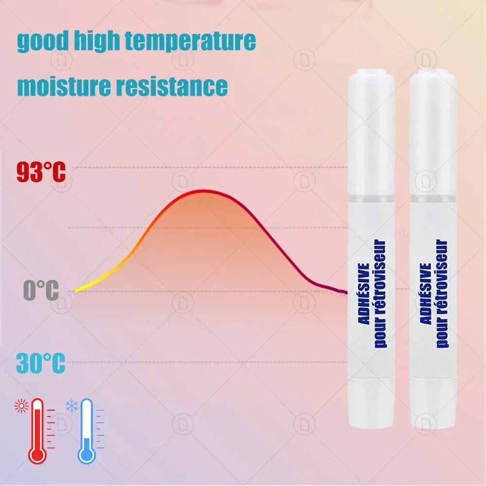 Car Rearview Mirror Adhesive Kit – Fast-Cure Glass & Metal Glue Mirror Repair Adhesive SWANS
