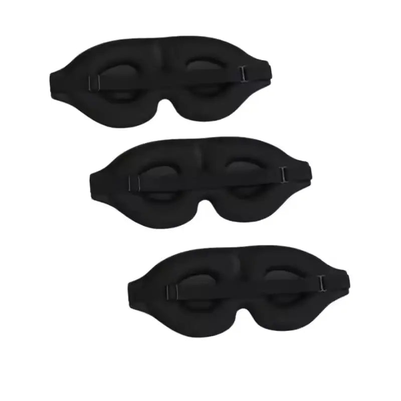 3-Pack 3D Memory Foam Sleep Eye Mask – Light Blocking Blindfold Sleep Eye Mask SWANS Black-3Pcs