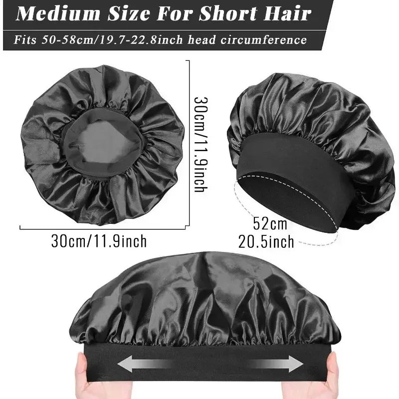 SWANS Satin Silk Sleep Bonnet – Large Hair Wrap for Long Hair Satin Sleep Bonnet SWANS