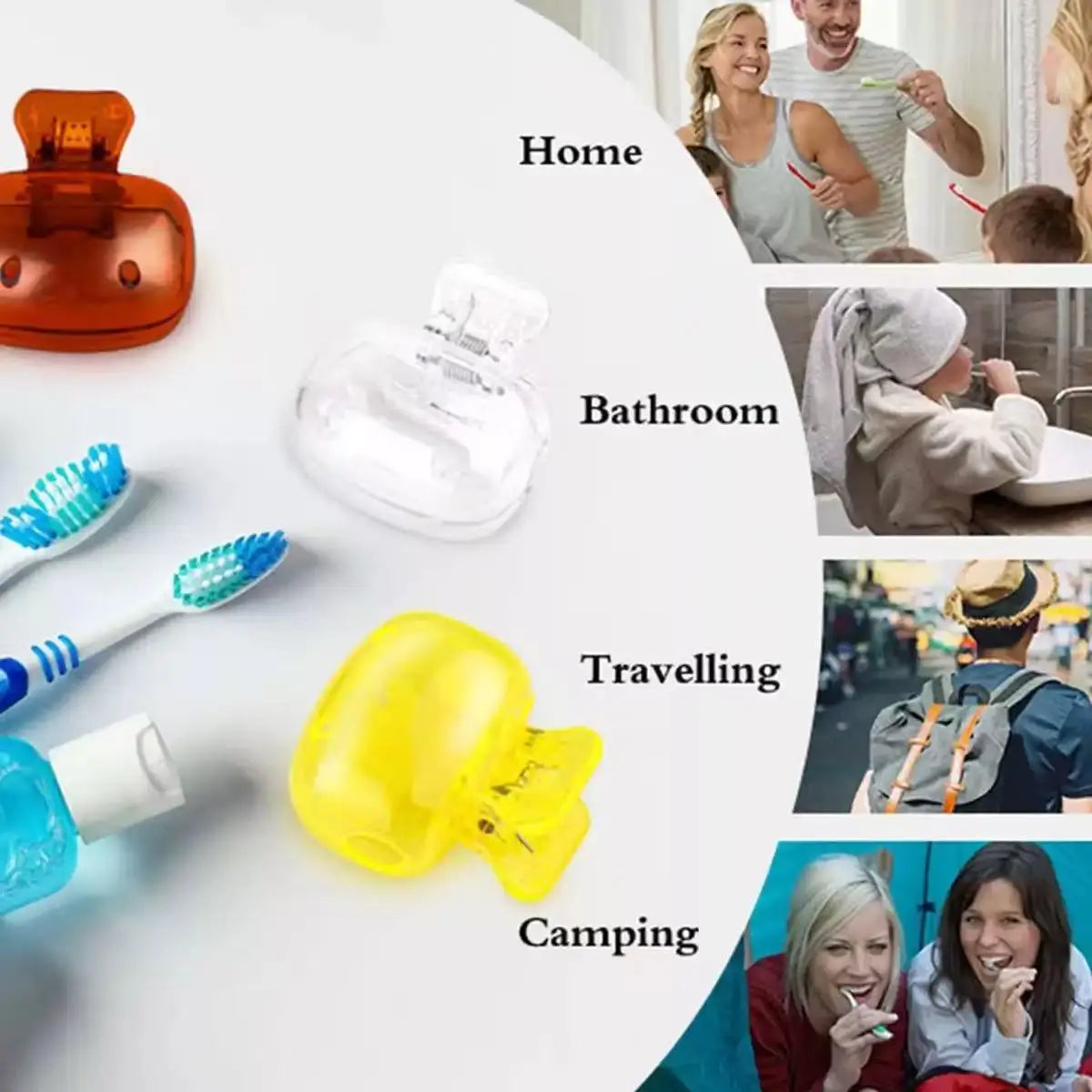 SWANS Toothbrush Protective Cap & Holder Set – 5/10 Pack Toothbrush Cap Set SWANS