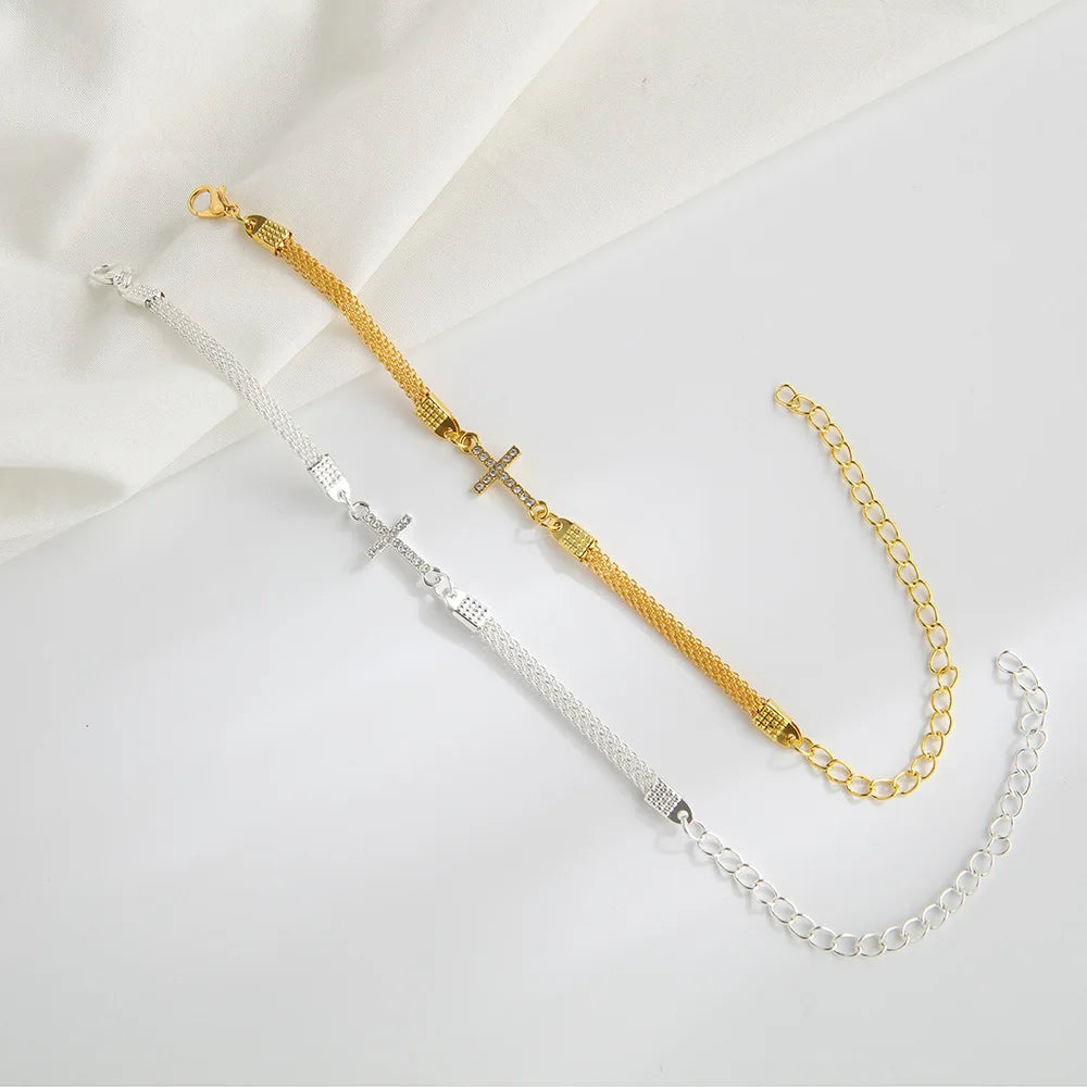 Sparkling Cross Bracelet – Unisex Fashion Jewelry Gift Fashion Bracelet SWANS