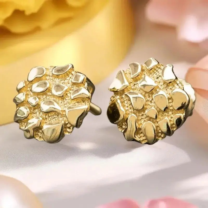 Geometric Gold Stud Earrings – Unisex Zinc Alloy Fashion Jewelry Stud Earrings SWANS
