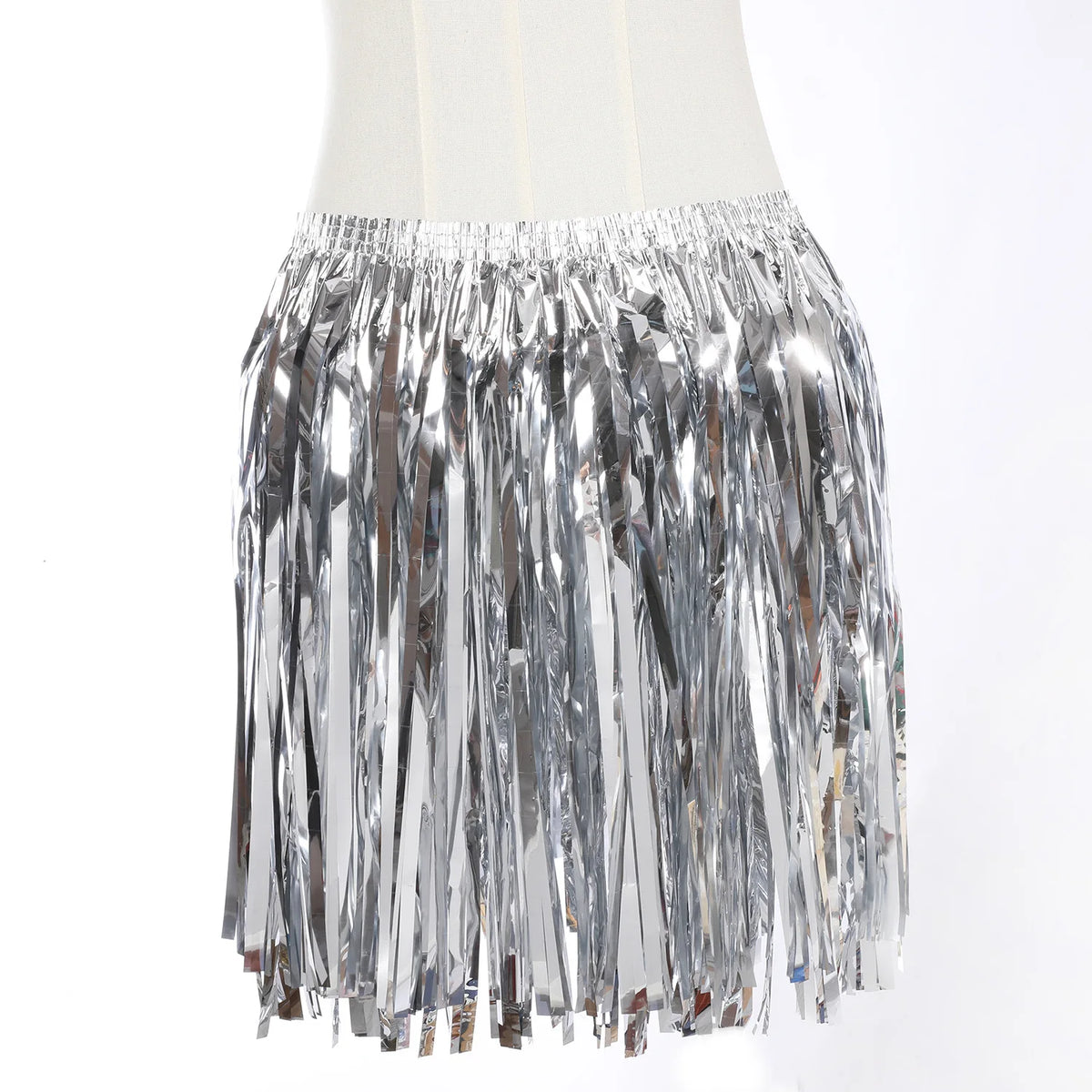 Shiny Glitter Disco Skirt – Multi-Color Unisex Party Costume Costume Skirt SWANS Silver