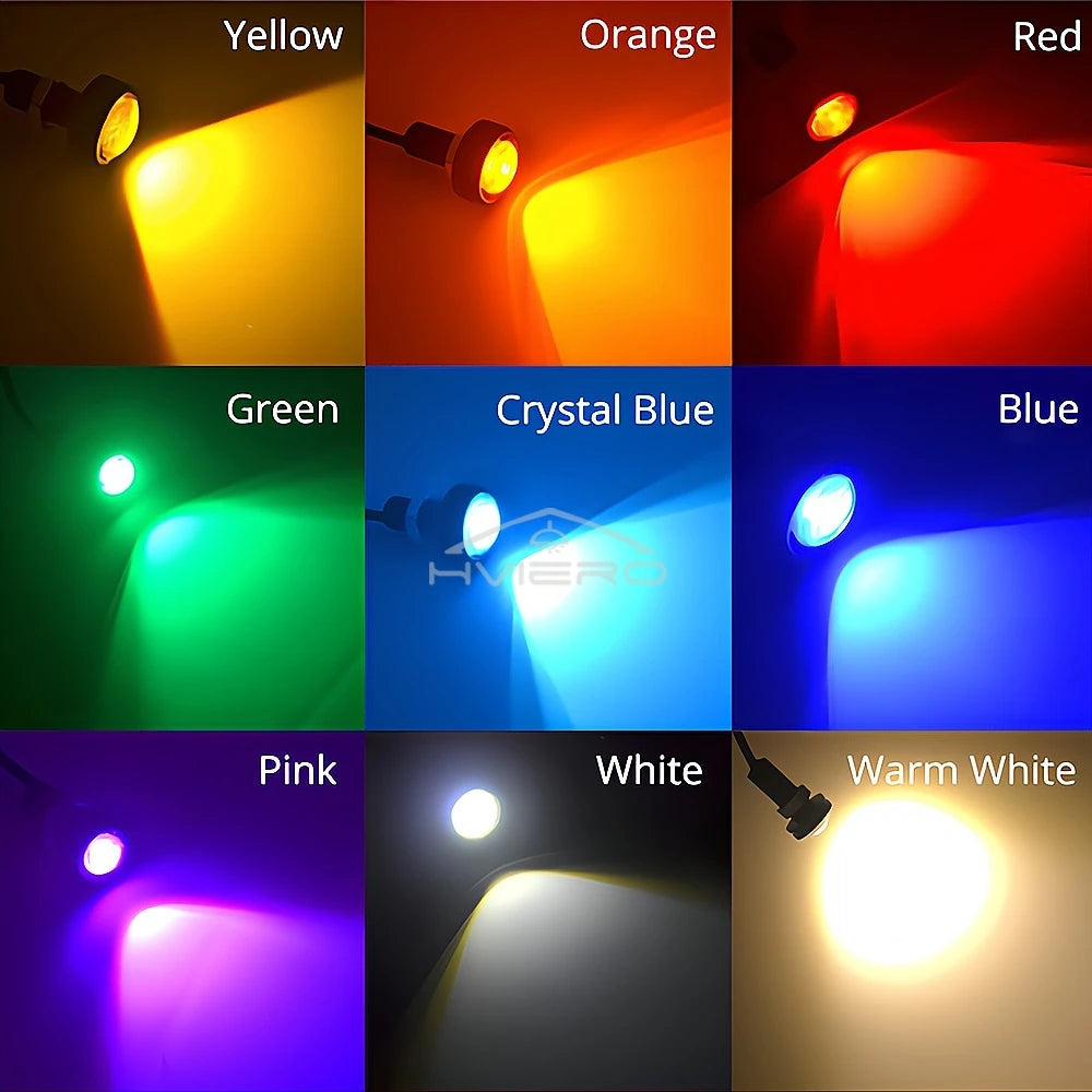 10-Pack 18mm Eagle Eye LED Car Lights 12V IP65 Multicolor DRL Eagle Eye LED Light SWANS