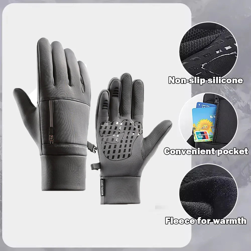 SWANS Winter Cycling Gloves Touchscreen Waterproof Windproof Winter Cycling Gloves SWANS Gray XL