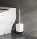 SWANS No-Drill Toilet Brush with Shelf – Deep Clean Toilet Brush Set SWANS white toilet brush