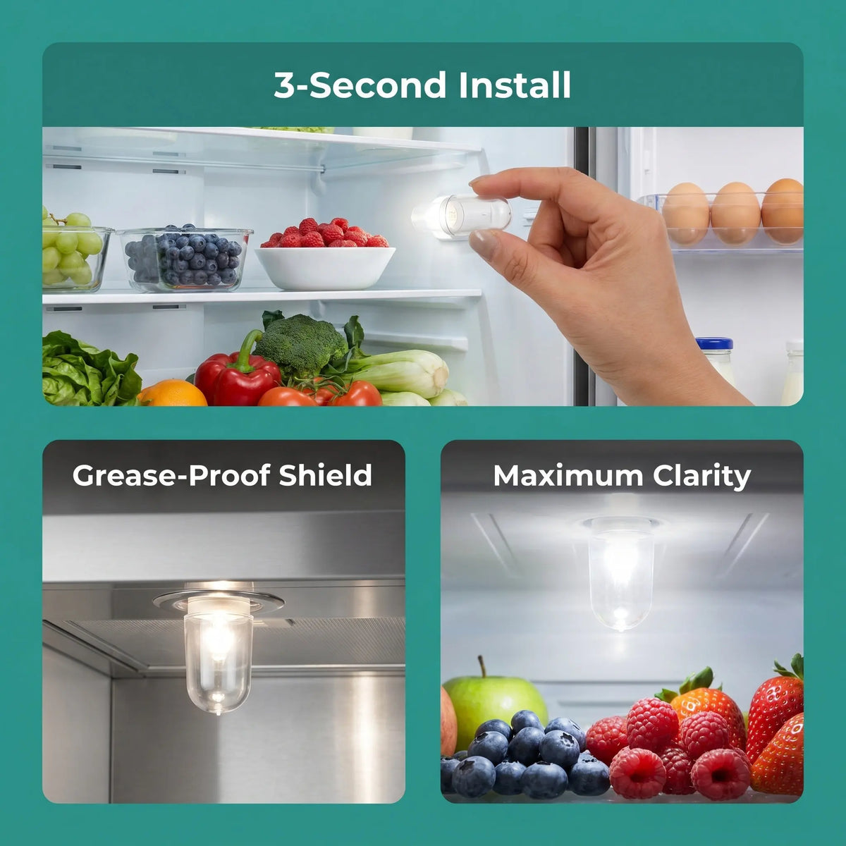 6-Pack Clear Plastic Bulb Covers – Fridge & Range Hood Light Bulb Cover SWANS