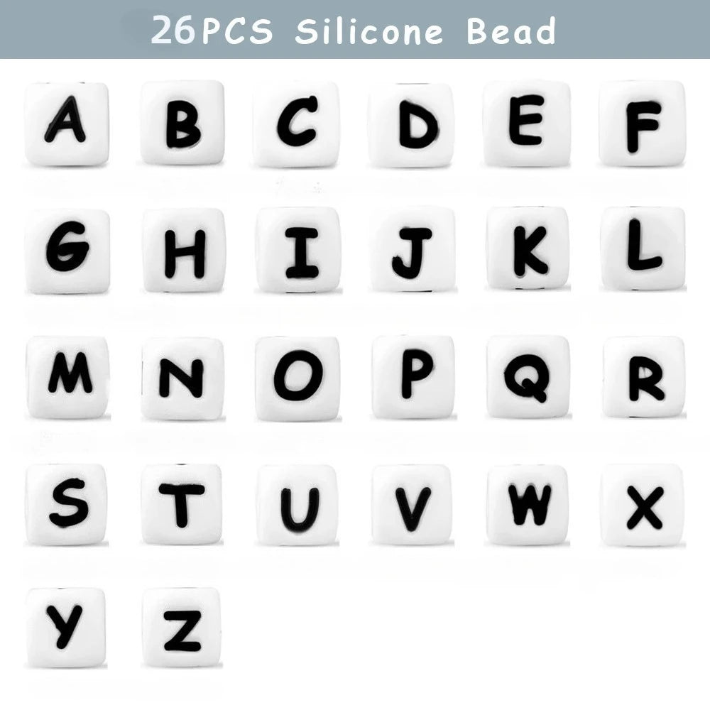 12mm Silicone Letter Beads – DIY Alphabet Jewelry Making Beads Alphabet Craft Beads SWANS Mix Letters