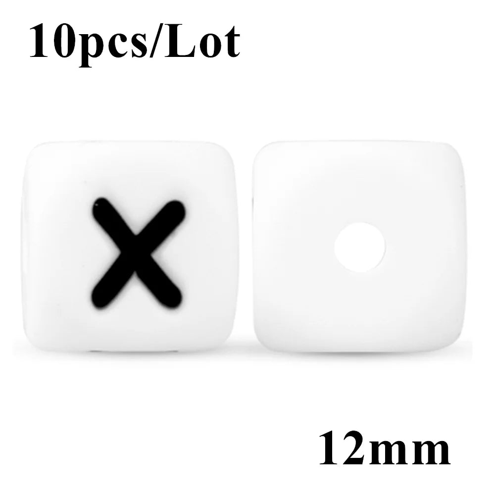 12mm Silicone Letter Beads – DIY Alphabet Jewelry Making Beads