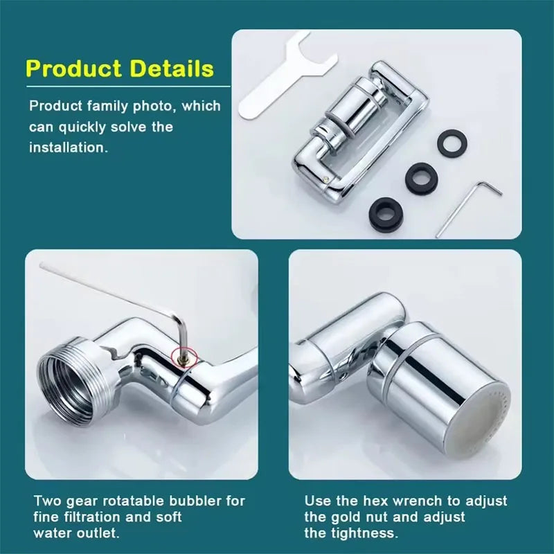 SWANS 1080° Rotating Faucet Aerator Extender & Sink Sprayer Faucet Aerator Extender SWANS