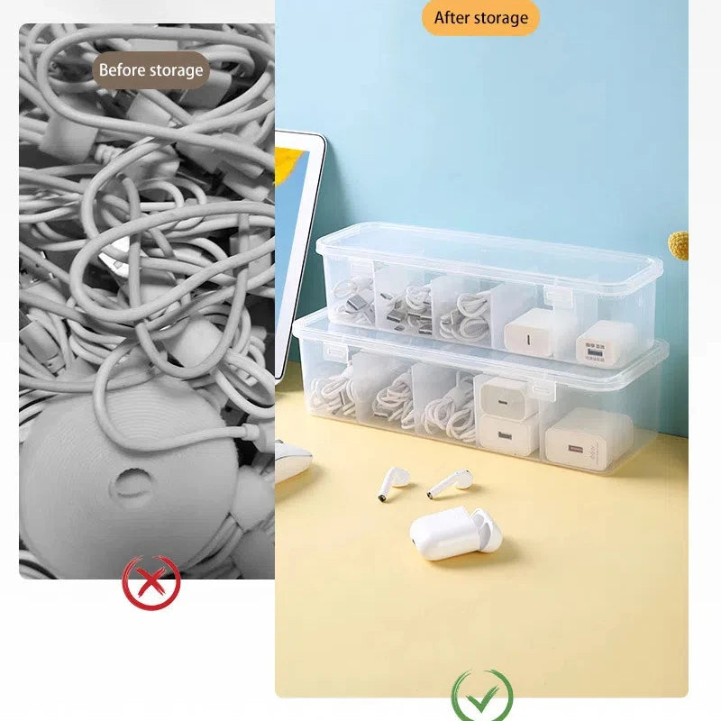 Transparent Dustproof Storage Box – Cable & Card Organizer Storage Organizer Box SWANS