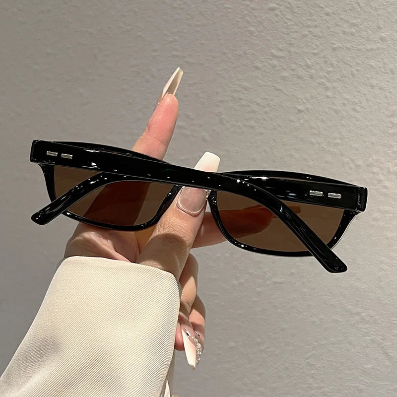 TOYEARN Irregular Rectangle Sunglasses – Unisex Punk Vintage Vintage Punk Sunglasses SWANS