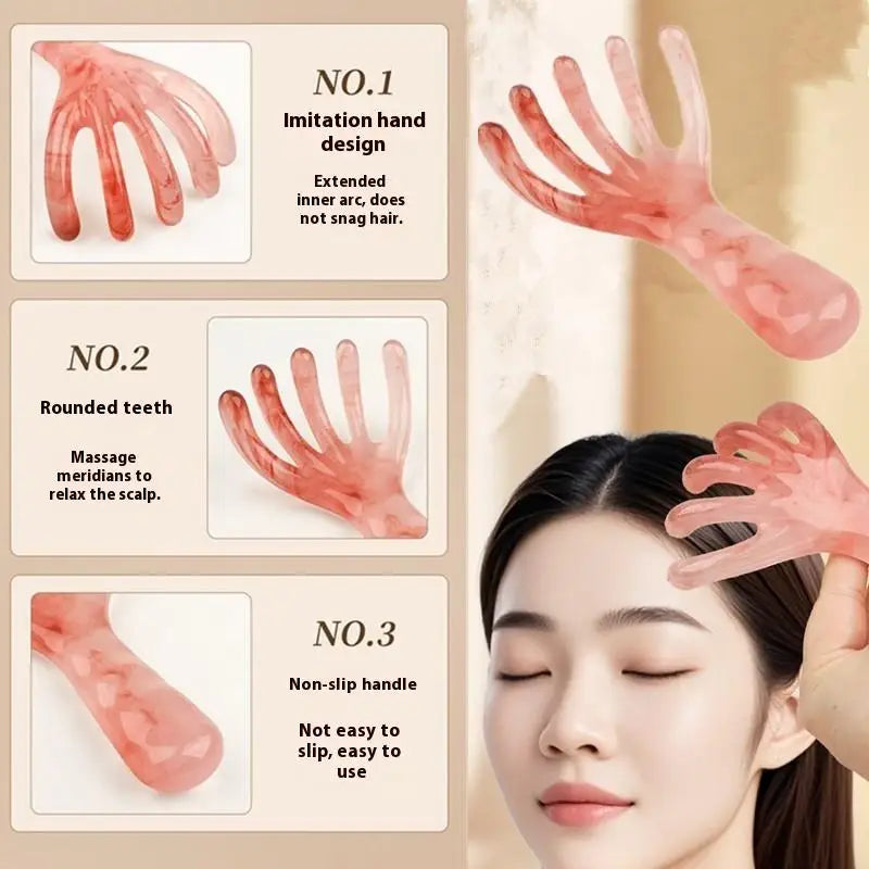 YOVIP 5-Prong Resin Scalp Massager Comb – Portable Head Scratcher Scalp Massager Comb SWANS
