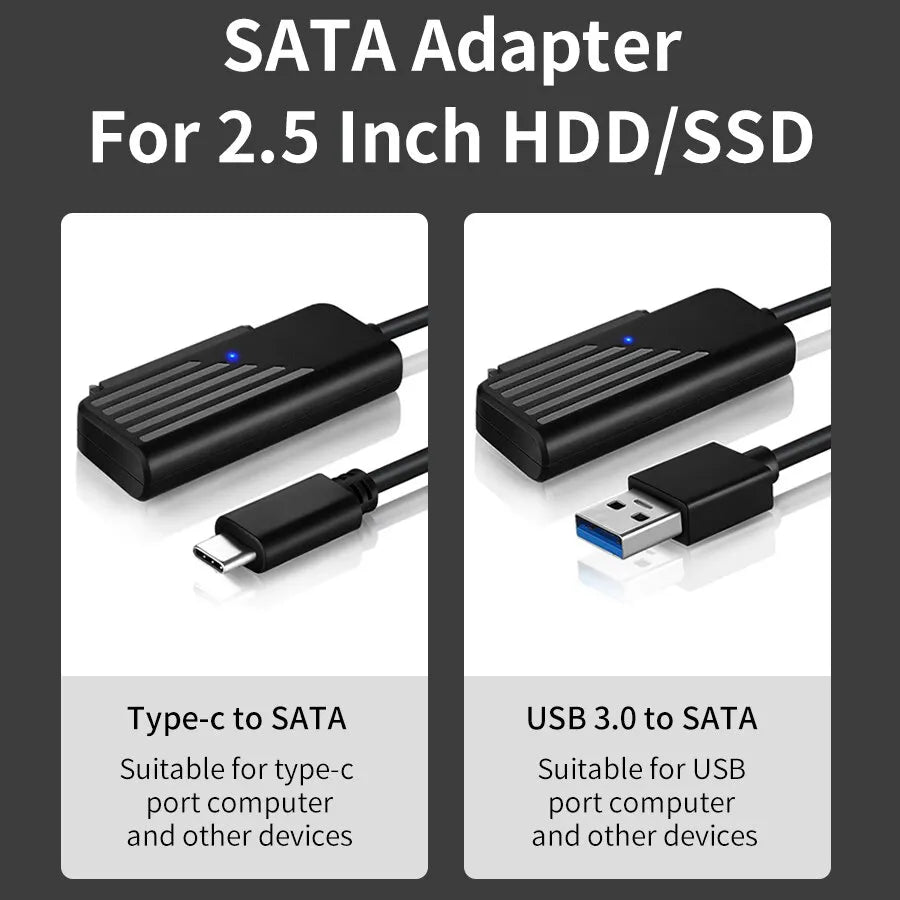 SATA to USB 3.0 / Type-C Adapter for 2.5" HDD & SSD – 5Gbps SATA USB Adapter SWANS