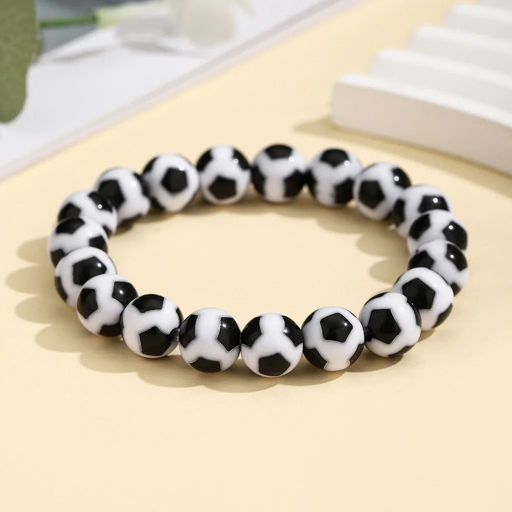 Sports Ball Beaded Bracelet – Unisex Acrylic Charm Beaded Charm Bracelet SWANS