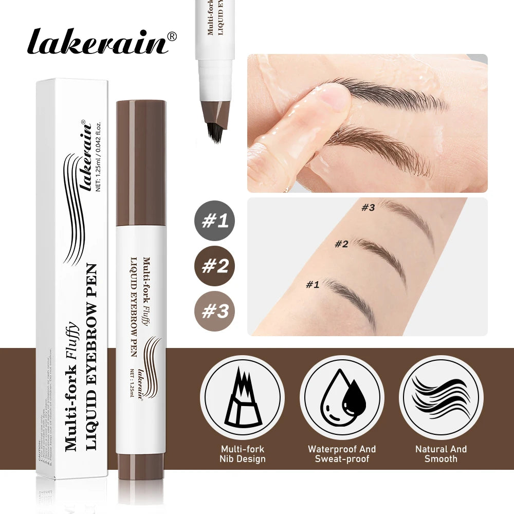 Lakerain Multi-Fork Fluffy Liquid Eyebrow Pen – Waterproof Liquid Eyebrow Pen SWANS