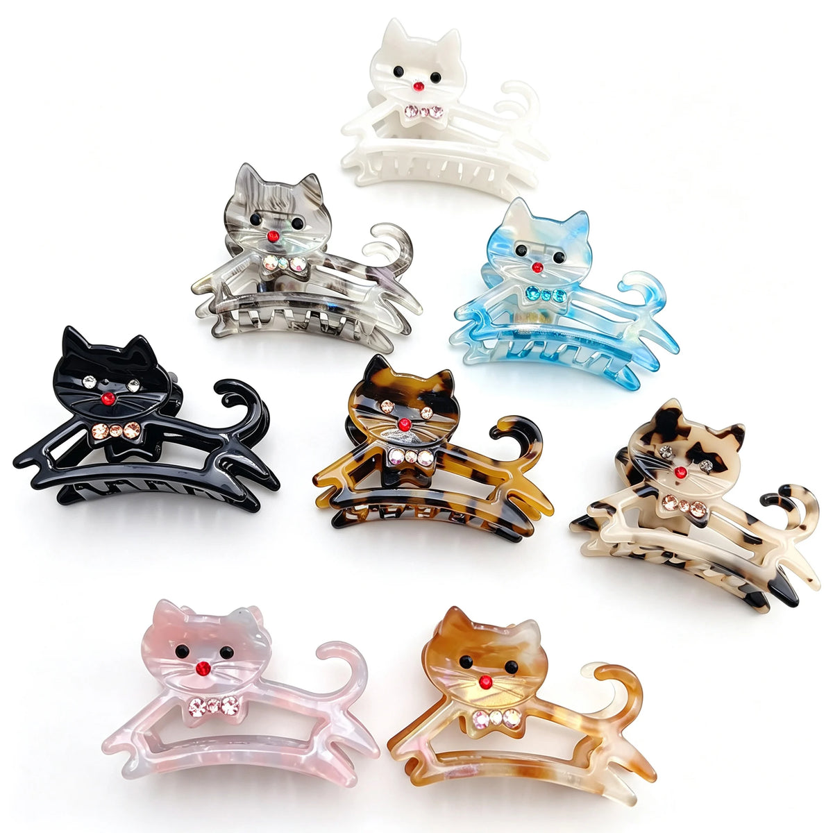 Acetate Shark Hair Claw Clip 6cm – Rhinestone Cartoon Design Hair Claw Clip SWANS