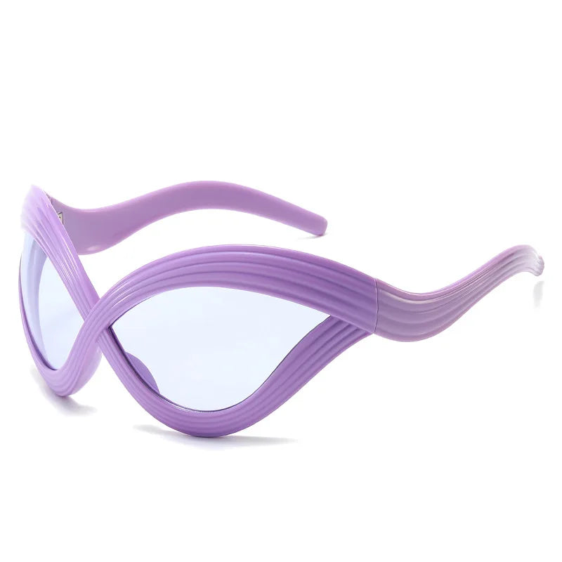 Y2K Oversized Cat Eye Sunglasses UV400 Gradient | TOYEARN Cat Eye Sunglasses SWANS Purple